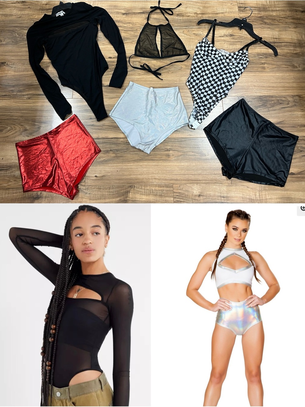 I.AM.GIA.+J. VALENTINE+ 6PC rave/festival/party/stripper/booty shorts/bodysuit